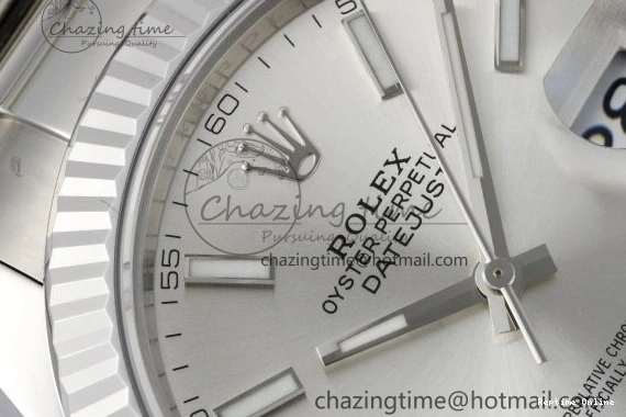 0404 DateJust 41 SS Fluted Bezel KING 1:1 Best Edition 904L Steel Silver Dial on Oyster Bracelet VR Sustainable 2222